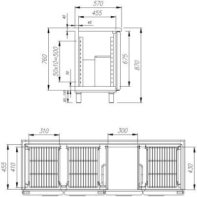 Холодильный стол Полюс T57 M3-1 9006-2 (BAR-360) Холодильный стол Полюс T57 M3-1 9006-2 (BAR-360)