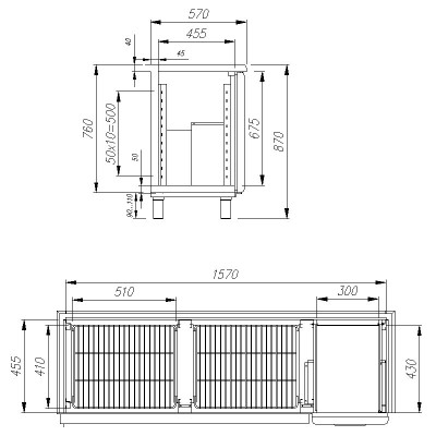 Холодильный стол Полюс T57 M2-1-C 9006-2 (BAR-360K) Холодильный стол Полюс T57 M2-1-C 9006-2 (BAR-360K)