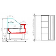 Холодильная витрина Carboma GC110 SV 1,5-1 (с боковинами)
