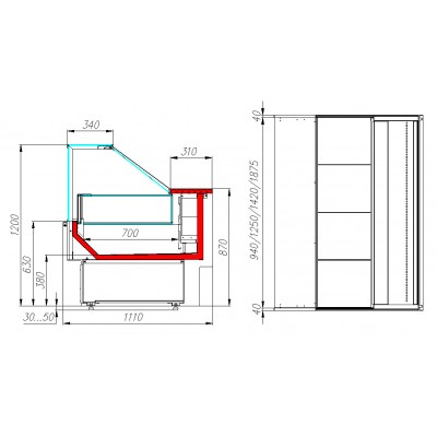 Морозильная витрина Carboma GC110 SL 0,94-1 (с боковинами) Морозильная витрина Carboma GC110 SL 0,94-1 (с боковинами)