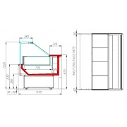Морозильная витрина Carboma GC110 SL 1,25-1 (с боковинами)