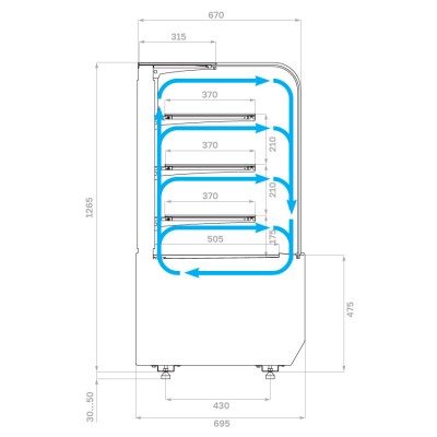 Кондитерская витрина Carboma KR70 VM 1,3-1 LIGHT (9005) Кондитерская витрина Carboma KR70 VM 1,3-1 LIGHT (9005)