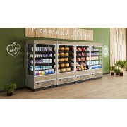 Холодильная горка Carboma FC20-07 VV 1,3-1 Standard (фронт X5, распашные двери)