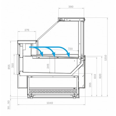 Холодильная витрина Carboma GC110 SV 1,25-1 (версия 2.0) (без боковин) Холодильная витрина Carboma GC110 SV 1,25-1 (версия 2.0) (без боковин)