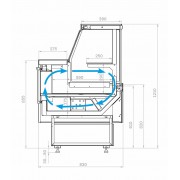 Холодильная витрина Carboma GC85 VM 1,5-1 выдвижные поддоны с боковинами