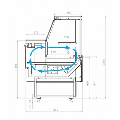 Холодильная витрина Carboma GC85 VM 1,5-1 выдвижные поддоны с боковинами Холодильная витрина Carboma GC85 VM 1,5-1 выдвижные поддоны с боковинами