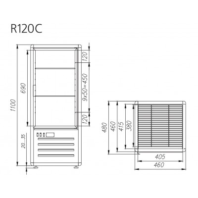 Холодильный кондитерский шкаф Carboma D4 VM 120-1 (R120C) (1015-0102 (бежево-коричневый)) Холодильный кондитерский шкаф Carboma D4 VM 120-1 (R120C) (1015-0102 (бежево-коричневый))