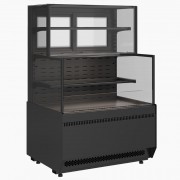 Витрина холодильная Carboma KC70 VV/VV 0,9-2-1 STANDARD БОКОВИНА СТУПЕНЬКА (версия 2.0) (9005)