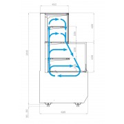 Витрина холодильная Carboma KC70 VV/VV 1,3-2-1 STANDARD БОКОВИНА СТУПЕНЬКА (версия 2.0) (9005)