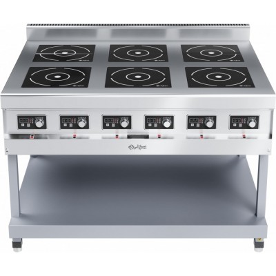 Плита индукционная 6-ти конфорочная Abat КИП-69П-3,5 краш. подставка Плита индукционная 6-ти конфорочная Abat КИП-69П-3,5 краш. подставка