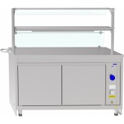 Прилавок-витрина тепловой Abat Hot line ПВТ-70Х-07, 2 стеклянные полки, съемный нерж. фасад