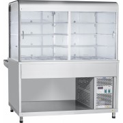 Прилавок-витрина холодильный Abat АСТА ПВВ(Н)-70КМ-С-03-НШ, вся нерж.