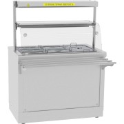 Электрический мармит кухонный 2-х блюд Abat Hot line ЭМК-70Х, 2 полки (нижняя подогреваемая), съемный нерж. фасад