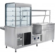 Прилавок-витрина универсальный Abat ПВХМ-70КМУ кашир. витрина слева