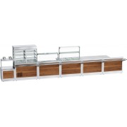 Прилавок холодильный Abat Hot line ПВВ(Н)-70Х-04-НШ, 1 стеклянная полка съемный нерж. фасад