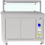 Прилавок-витрина тепловой Abat Hot line ПВТ-70Х-04, 1 стеклянная полка, съемный нерж. фасад