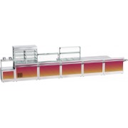 Прилавок-мармит электрический 1-х блюд Abat Hot line ПМЭС-70Х-01, 1 стеклянная полка, съемный нерж. фасад