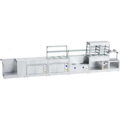 Электрический мармит кухонный 2-х блюд Abat Hot line ЭМК-70Х-03, паровой, 2 стеклянные полки, съемный нерж. фасад Электрический мармит кухонный 2-х блюд Abat Hot line ЭМК-70Х-03, паровой, 2 стеклянные полки, съемный нерж. фасад