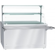 Прилавок для горячих напитков Abat Hot line ПГН-70Х-05, 2 стеклянные полки, вся нерж.