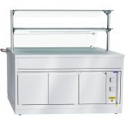 Прилавок для горячих напитков Abat Hot line ПГН-70Х-05, 2 стеклянные полки, вся нерж.