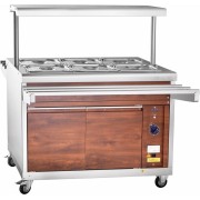 Мармит 2-х блюд Abat передвижная серия ЭМК-70ПМ паровой, полка с подсветкой, вся нерж.