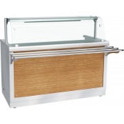 Прилавок-мармит электрический 1-х блюд Abat Hot line ПМЭС-70Х-01, 1 стеклянная полка, съемный нерж. фасад