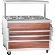 Мармит 2-х блюд Abat передвижная серия ЭМК-70ПМ паровой, полка с подсветкой, вся нерж.