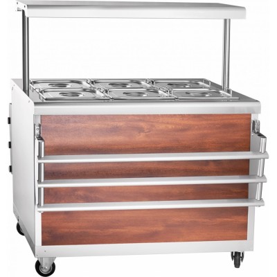 Мармит 2-х блюд Abat передвижная серия ЭМК-70ПМ паровой, полка с подсветкой, вся нерж. Мармит 2-х блюд Abat передвижная серия ЭМК-70ПМ паровой, полка с подсветкой, вся нерж.