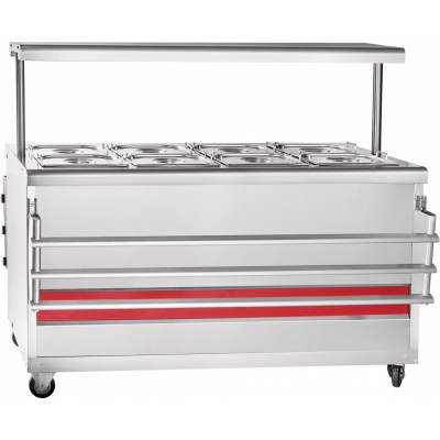 Мармит 2-х блюд Abat передвижная серия ЭМК-70ПМ-01 паровой, полка с подсветкой, вся нерж. Мармит 2-х блюд Abat передвижная серия ЭМК-70ПМ-01 паровой, полка с подсветкой, вся нерж.