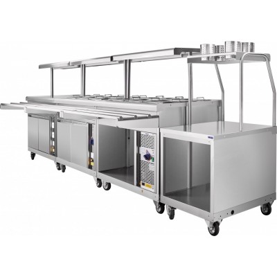 Мармит 2-х блюд Abat передвижная серия ЭМК-70ПМ-01 паровой, полка с подсветкой, вся нерж. Мармит 2-х блюд Abat передвижная серия ЭМК-70ПМ-01 паровой, полка с подсветкой, вся нерж.