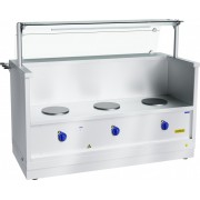 Прилавок-мармит электрический 1-х блюд Abat Hot line ПМЭС-70Х-01, 1 стеклянная полка, съемный нерж. фасад