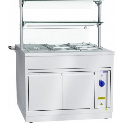 Электрический мармит кухонный 2-х блюд Abat Hot line ЭМК-70Х-02, паровой, 2 стеклянные полки, съемный нерж. фасад Электрический мармит кухонный 2-х блюд Abat Hot line ЭМК-70Х-02, паровой, 2 стеклянные полки, съемный нерж. фасад