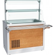 Прилавок холодильный Abat Hot line ПВВ(Н)-70Х-02-НШ, 2 стеклянные полки, съемный нерж. фасад