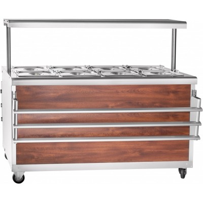 Мармит 2-х блюд Abat передвижная серия ЭМК-70ПМ-01 паровой, полка с подсветкой, вся нерж. Мармит 2-х блюд Abat передвижная серия ЭМК-70ПМ-01 паровой, полка с подсветкой, вся нерж.