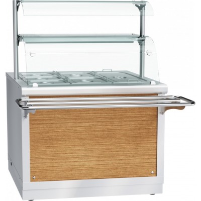 Электрический мармит кухонный 2-х блюд Abat Hot line ЭМК-70Х-02, паровой, 2 стеклянные полки, съемный нерж. фасад Электрический мармит кухонный 2-х блюд Abat Hot line ЭМК-70Х-02, паровой, 2 стеклянные полки, съемный нерж. фасад