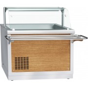 Прилавок холодильный Abat Hot line ПВВ(Н)-70Х-НШ открытый, 1 стеклянная полка, съемный нерж. фасад