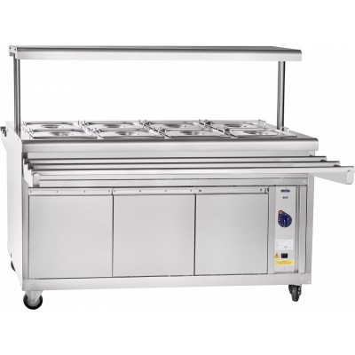 Мармит 2-х блюд Abat передвижная серия ЭМК-70ПМ-01 паровой, полка с подсветкой, вся нерж. Мармит 2-х блюд Abat передвижная серия ЭМК-70ПМ-01 паровой, полка с подсветкой, вся нерж.