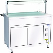Прилавок для горячих напитков Abat Hot line ПГН-70Х-02, 1 стеклянная полка, вся нерж.