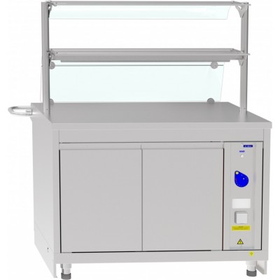 Прилавок-витрина тепловой Abat Hot line ПВТ-70Х-06, 2 стеклянные полки, съемный нерж. фасад Прилавок-витрина тепловой Abat Hot line ПВТ-70Х-06, 2 стеклянные полки, съемный нерж. фасад