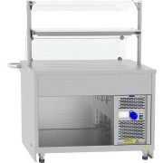 Прилавок холодильный Abat Hot line ПВВ(Н)-70Х-06-НШ, 2 стеклянные полки, съемный нерж. фасад