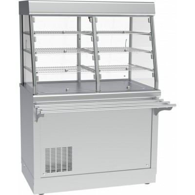 Прилавок-витрина холодильный Abat Hot line ПВВ(Н)-70Х-С-02-НШ, съемный нерж. фасад Прилавок-витрина холодильный Abat Hot line ПВВ(Н)-70Х-С-02-НШ, съемный нерж. фасад