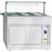 Электрический мармит кухонный 2-х блюд Abat Hot line ЭМК-70Х, 1 стеклянная полка, съемный нерж. фасад