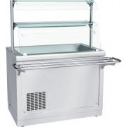 Прилавок холодильный Abat Hot line ПВВ(Н)-70Х-02-НШ, 2 стеклянные полки, съемный нерж. фасад