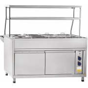 Мармит 2-х блюд Abat АСТА ЭМК-70КМШ паровой с тепловым шкафом, 2 полки