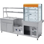 Прилавок-витрина универсальный Abat ПВХМ-70КМУ цвет "красное золото" витрина слева