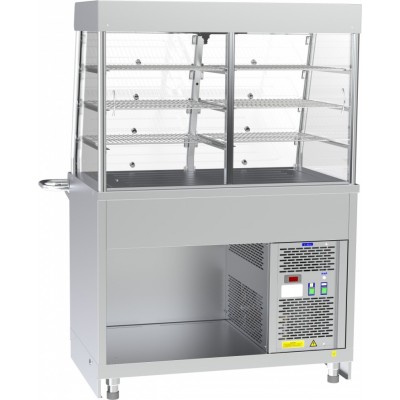 Прилавок-витрина холодильный Abat Hot line ПВВ(Н)-70Х-С-02-НШ, съемный нерж. фасад Прилавок-витрина холодильный Abat Hot line ПВВ(Н)-70Х-С-02-НШ, съемный нерж. фасад