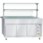 Прилавок для горячих напитков Abat Hot line ПГН-70Х-05, 2 стеклянные полки, вся нерж.