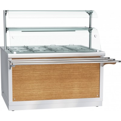 Электрический мармит кухонный 2-х блюд Abat Hot line ЭМК-70Х-03, паровой, 2 стеклянные полки, съемный нерж. фасад Электрический мармит кухонный 2-х блюд Abat Hot line ЭМК-70Х-03, паровой, 2 стеклянные полки, съемный нерж. фасад