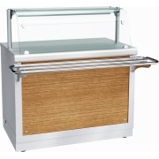 Прилавок-витрина тепловой Abat Hot line ПВТ-70Х-04, 1 стеклянная полка, съемный нерж. фасад