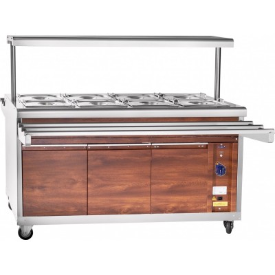 Мармит 2-х блюд Abat передвижная серия ЭМК-70ПМ-01 паровой, полка с подсветкой, вся нерж. Мармит 2-х блюд Abat передвижная серия ЭМК-70ПМ-01 паровой, полка с подсветкой, вся нерж.